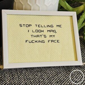 Snarky Hand-Crafted Cross Stitch Designs – Stop Telling Me I Look Mad